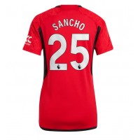 Dres Manchester United Jadon Sancho #25 Domáci pre Ženy 2023-24 Krátky Rukáv